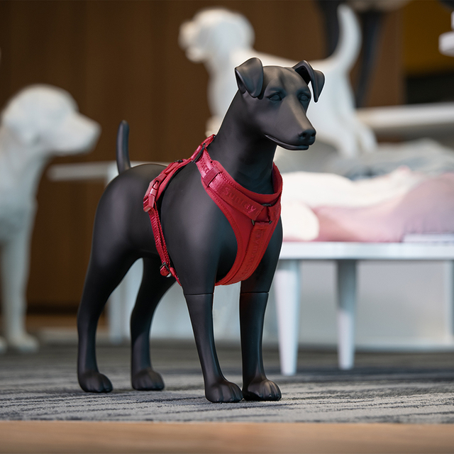 Sunraymascota Maniqu&iacute; de perro Fox Terrier liso de fibra de vidrio negro mate 